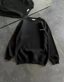 Kışlık Bisiklet Yaka Oversize Baskılı SweatShirt - Siyah - 4