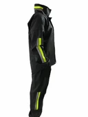 Unisex Tam Kalıp Motorcu Kurye Su Gecirmez Yağmurluk Takım - Siyah - 4