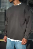 Kışlık Bisiklet Yaka  Basic SweatShirt - Antrasit - 1
