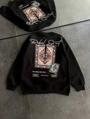 Kadın Bisiklet Yaka Baskılı SweatShirt - Siyah - 2