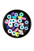 90 Adet 10 mm Polimer Kil Fimo Boncuk Takı Bileklik + 5 Metre Lastikli Misina Hediye - Nazar Boncuğu - 3