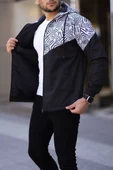 Unisex Kapüşonlu Astarlı Yağmurluk - Siyah - 1