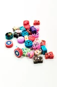 90 Adet 10 mm Polimer Kil Fimo Boncuk Takı Bileklik + 5 Metre Misina Hediye - Yin Yang - Karışık - Limon - 3
