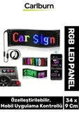 Taşınabilir Özelleştirilebilir Cama Yapıştırılan Mobil Uygulama Kontrollü Araç Oto RGB LED Panel - 1