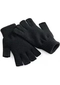 Erkek Kısa Parmaksız Triko Eldiven - Siyah - 3