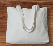 Unisex Piknik ve Deniz Cepli Fermuarlı Çanta - Beyaz - 4