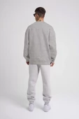 Unisex Biskilet Yaka  SweatShirt - Gri - 3
