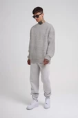 Unisex Biskilet Yaka  SweatShirt - Gri - 2