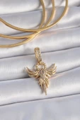 Pirinç Gold Renk Zirkon Taşlı Anka Kuşu Model Ajda Charm - TJ-BC1005 - 1