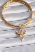 Pirinç Gold Renk Zirkon Taşlı Anka Kuşu Model Ajda Charm - TJ-BC1005 - 2