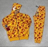 Unisex Pubg Bape  Eşofman Takımı - Sarı - 1