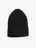 Kadın Dokuma Simli Triko Bere - Antrasit - 1