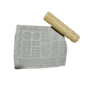 Hamur şekillendirici,sembolik desenli merdane,kil doku merdanesi - 3