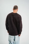 POLIZEI  Bisiklet Yaka Yıkamalı SweatShirt - Kahve - 7