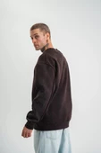 POLIZEI  Bisiklet Yaka Yıkamalı SweatShirt - Kahve - 8