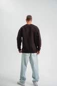 POLIZEI  Bisiklet Yaka Yıkamalı SweatShirt - Kahve - 6