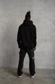 Kapşonlu Sweatshirt hoodie - Siyah - 3