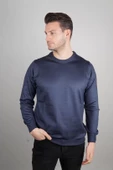 Unisex  Biskilet Yaka Dokuma Triko - Indigo - 1