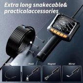 Endüstriyel Endoskop 5 Metre Yılan Kamera 2.4 İnç IPS Ekran IP67 Su Geçirmez Kamera HD1080P 8mm - 2