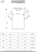 Unisex Bisiklet Yaka Baskılı Oversize T-Shirt - Beyaz - 5