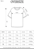Unisex Bisiklet Yaka Baskılı Oversize T-Shirt - Siyah - 5