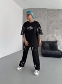 Unisex Dijital Baskılı Eşofman Altı - Siyah - 5