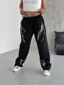 Unisex Dijital Baskılı Eşofman Altı - Siyah - 1