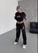 Unisex Dijital Baskılı Eşofman Altı - Siyah - 7