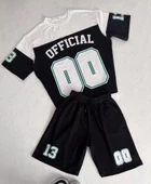 Unisex Dijital Baskılı Şortlu Takım - Siyah - 1