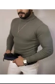 Erkek Kaşkorse Boğazlı Body Kazak - Haki - 1