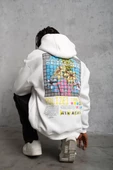 Erkek Patel Six Baskılı Kapüşonlu Sweatshirt - Beyaz - 4