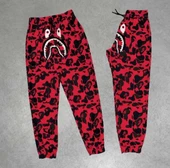 Unisex Pubg Bape  Eşofman Altı - Kırmızı - 1