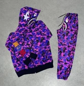 Unisex Pubg Bape  Eşofman Takımı - Mor - 1