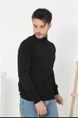 Erkek Balıkçı Yaka Triko Kazak - Siyah - 2