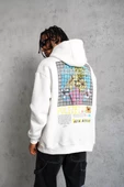 Erkek Patel Six Baskılı Kapüşonlu Sweatshirt - Beyaz - 1