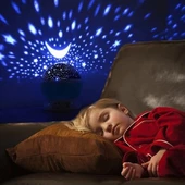 Renkli Ay Yıldız Tavan Yansıtma Pilli Led Gece Lambası Gökyüzü Projeksiyonlu Dönen Küre thumbnail 2