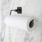 Kendiliğinden Yapışkanlı Siyah Paslanmaz Metal Rulo Havluluk Aparat - 1