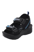 Mergenshoes S20 Siyah Mavi Günlük Erkek Çocuk Sandalet Ayakkabı - 5