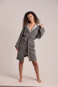 buldanstore Carmen Bornoz %80 pamuk %20 bambu Siyah-ekru - 3