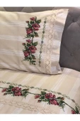 buldanstore Kaneviçe Nevresim Takımı El Işlemeli Tek Kişilik (KIRMIZI) - 2