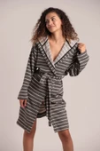 buldanstore Carmen Bornoz %80 pamuk %20 bambu Siyah-ekru - 2