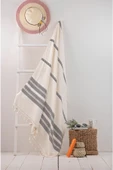 buldanstore Vivaldi Peştemal (EKRU-SİYAH) %80 Pamuk %20 Bambu 95*180cm. Banyo Havlusu, Plaj Havlusu - 2