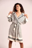 buldanstore Pixel Bornoz %80 Pamuk %20 Bambu Siyah-ekru - 2