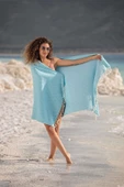 Evolet Home Big Diamond Peştemal (mavi ) %100 Pamuk 95x180cm. Banyo Havlusu, Plaj Havlusu - 1