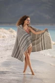buldanstore Rain Peştemal (SİYAH) %80 Pamuk %20 Bambu 95x180. Banyo Havlusu, Plaj Havlusu - 1