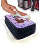 Kalem Kutusu Gitarlı Kız Müzik Kawai Organizer Kalemkutu Vegan Deri Üç Bölmeli Kalemlik Siyah thumbnail 6