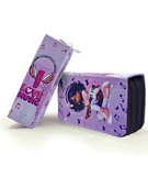 Kalem Kutusu Gitarlı Kız Müzik Kawai Organizer Kalemkutu Vegan Deri Üç Bölmeli Kalemlik Siyah thumbnail 2