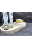 Modestmar Doğal Traverten Mermer Tepsi, Banyo Düzenleyici, Sunum Tabağı - 3