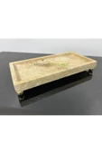 Modestmar Doğal Traverten Mermer Tepsi, Banyo Düzenleyici, Sunum Tabağı, Organizer 15x30cm Top Ayaklı - 4