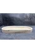 Modestmar Doğal Traverten Mermer Tepsi, Banyo Düzenleyici, Sunum Tabağı - 6